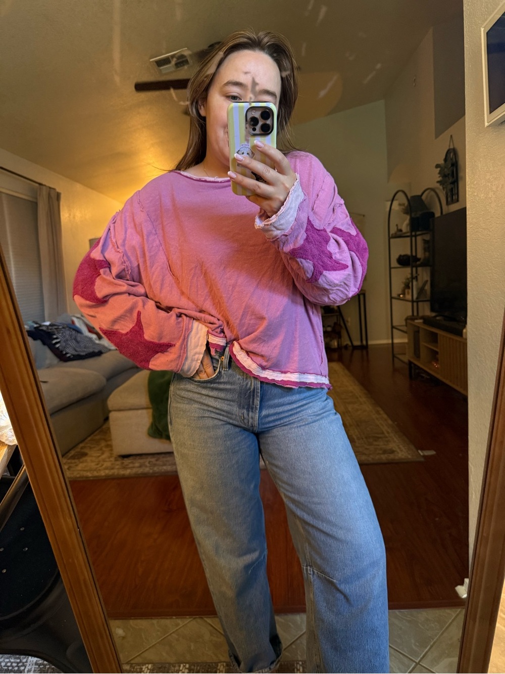 Free People - We The Free You're A Star Tee Pink Stars - Picture 2 of 6